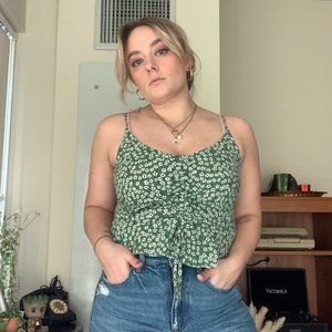 Floral Green Tank Top